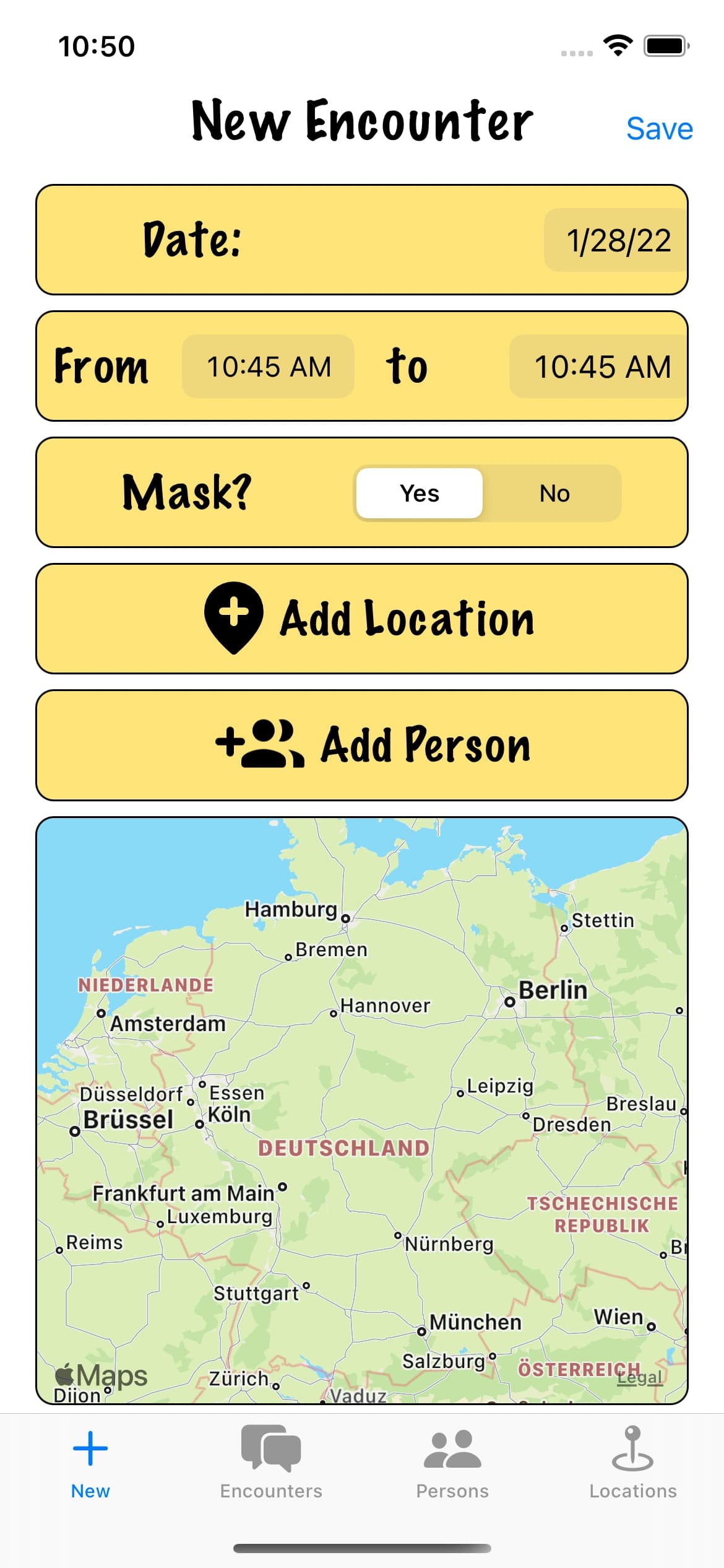 Preview for Contact Log